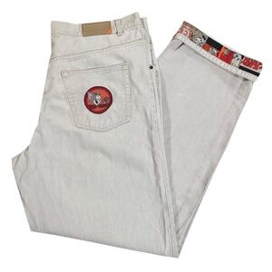 Vintage Iceberg History Tom & Jerry White Jeans (Size 42)